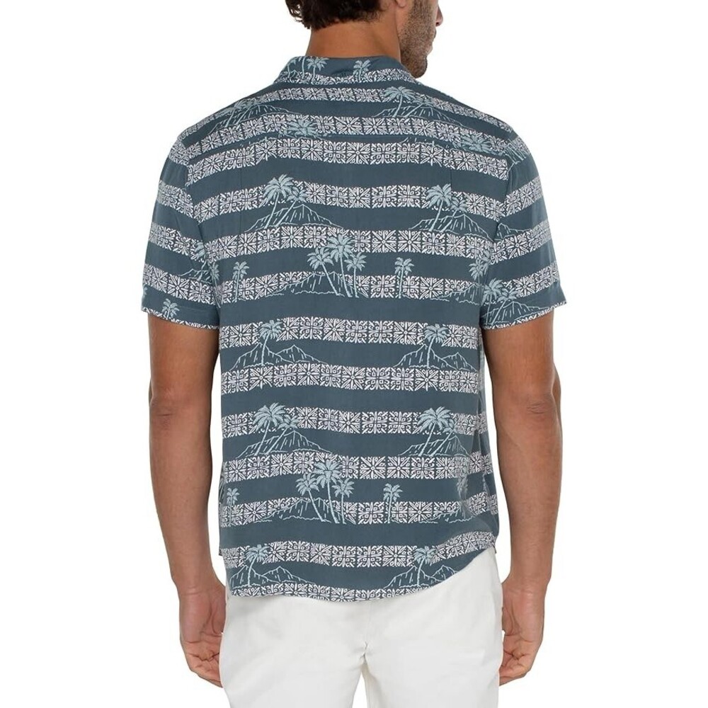 Liverpool Los Angeles Shirt Men's L Green Cotton Short Sleeve Button Down Erk525 — image 5 of 8